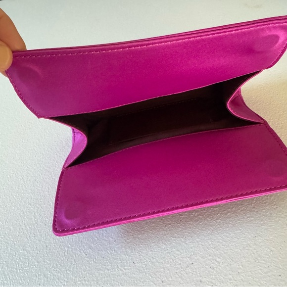 The Attico Clutch Fuchsia Pink Satin